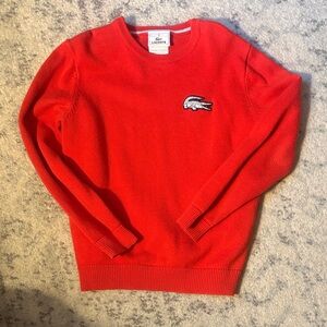 Lacoste boys Vibrant Red Crewneck Sweater